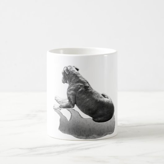 Steadfast Pause - einfarbige Kaninenkunst Kaffeetasse (Mittel)