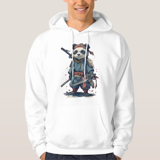 Steadfast Samurai Panda: Der Blaue Krieg Hoodie (Vorderseite)
