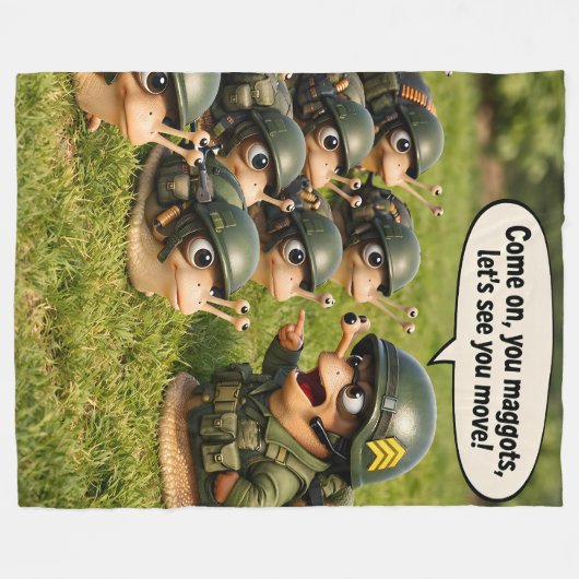 Steady army snail drill Sergeant fleece blanket (Vorderseite (Horizontal))