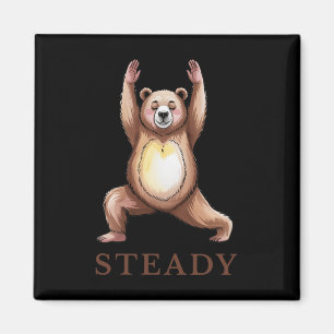 Steady Bear Yoga-Shirt ruhig Lance süßes Tier Yogi Magnet