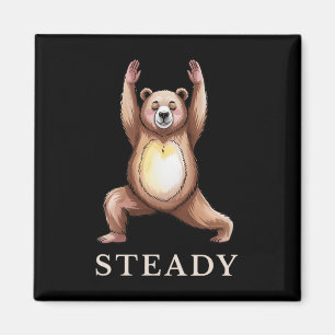 Steady Bear Yoga-Shirt Ruhiger Lance Süßes Tier Yo Magnet