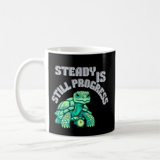 Steady Is Still Progress Tortoise| Gentle Reminder Kaffeetasse (Links)