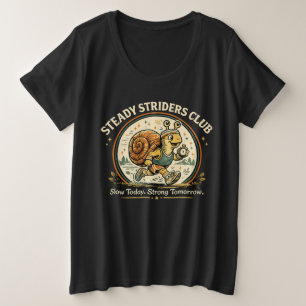Steady Striders Club Lustiger Schneckenläufer Retr Große Größe T-Shirt