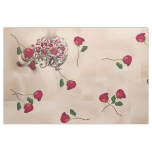 Steady Threads Moderne Vintage Rose und Kalligrafi Stoff