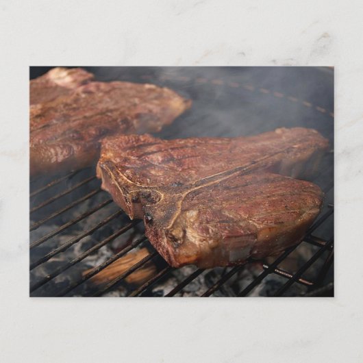 Steak Card aus gegrilltem Porterhouse Postkarte (Vorderseite)
