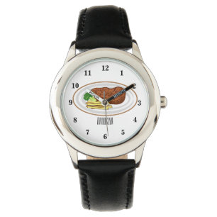 Steak Cartoon-Illustration Armbanduhr