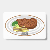 Steak Cartoon Illustration Ausweis (Rückseite)