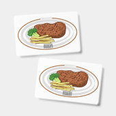 Steak Cartoon Illustration Ausweis (Vorder- & Rückseite)