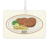 Steak Cartoon Illustration Autolufterfrischer (Rückseite)