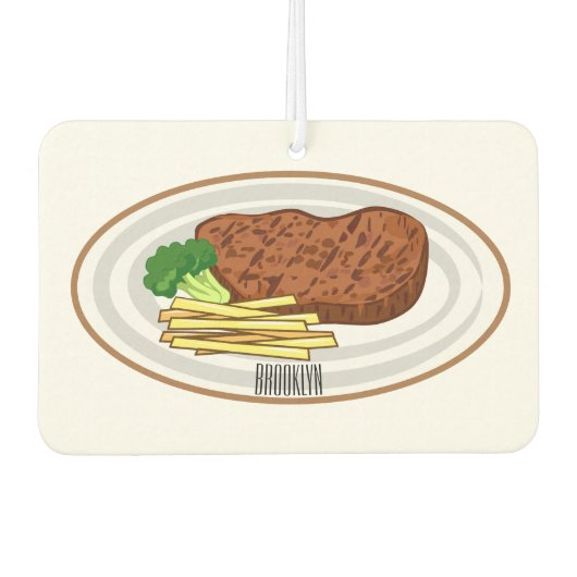 Steak Cartoon Illustration Autolufterfrischer (Vorderseite)
