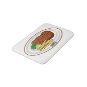 Steak Cartoon Illustration Badematte (Schrägansicht)