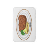 Steak Cartoon Illustration Badematte (Vorderseite Vertikal)
