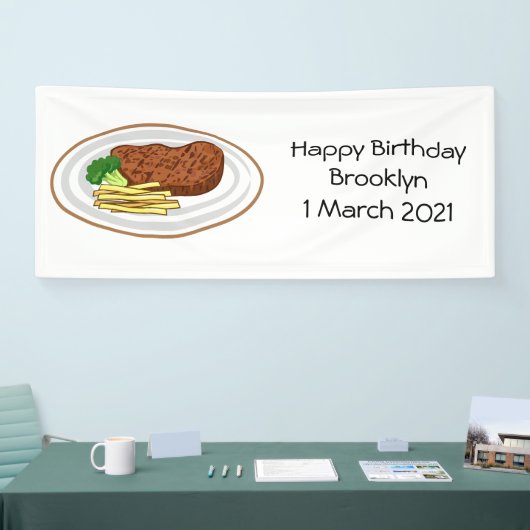 Steak Cartoon Illustration Banner (Messe)