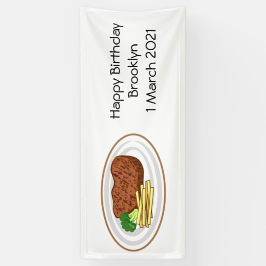 Steak Cartoon Illustration Banner (Vertikal)
