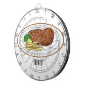 Steak Cartoon Illustration Dartscheibe (Vorderseite rechts)
