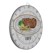 Steak Cartoon Illustration Dartscheibe (Vorderseite Links)