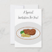 Steak Cartoon Illustration Einladung (Rückseite)