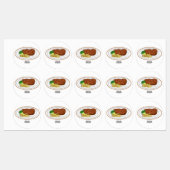Steak Cartoon Illustration Etiketten (Blatt)