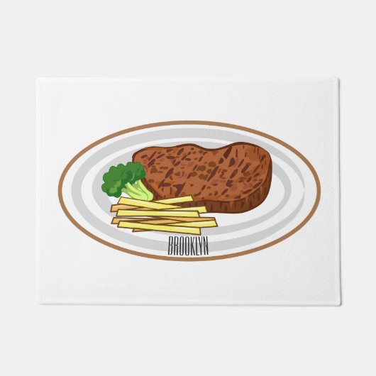 Steak Cartoon Illustration Fußmatte (Vorderseite)