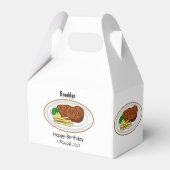 Steak Cartoon Illustration Geschenkschachtel (Rückseite)
