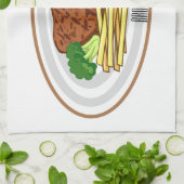 Steak Cartoon Illustration Geschirrtuch (Gefaltet)
