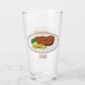 Steak Cartoon Illustration Glas (Rückseite)