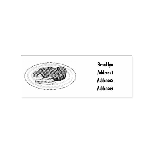 Steak Cartoon Illustration Gummistempel (Prägung)