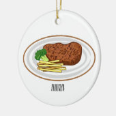 Steak Cartoon Illustration Keramik Ornament (Links)