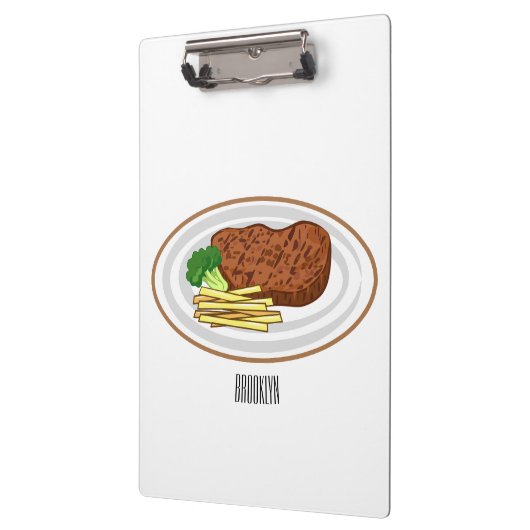 Steak Cartoon Illustration Klemmbrett (Links)