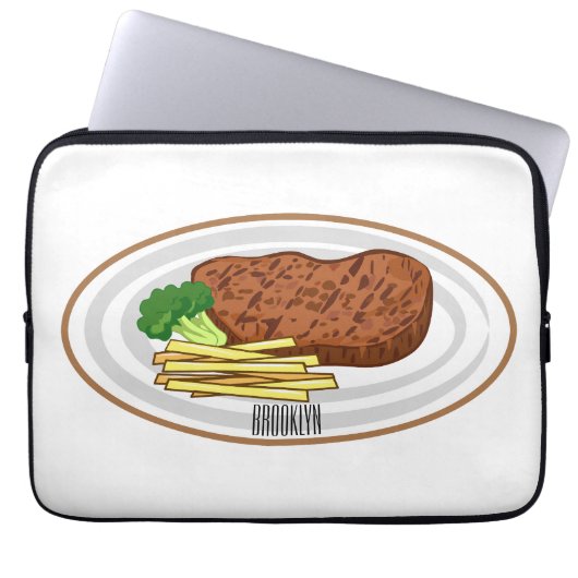 Steak Cartoon Illustration Laptopschutzhülle (Vorderseite)