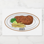Steak Cartoon Illustration Lebensmitteletikett (Einzelnes Label)