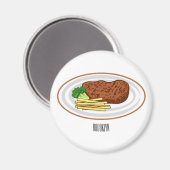 Steak Cartoon Illustration Magnet (Vorderseite/Rückseite)