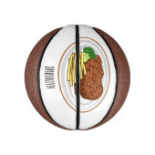 Steak cartoon illustration mini basketball (Vertikal)