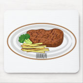 Steak Cartoon Illustration Mousepad (Vorne)