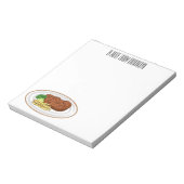 Steak Cartoon Illustration Notizblock (Rotiert)