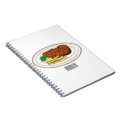 Steak Cartoon Illustration Notizblock (Rechte Seite)