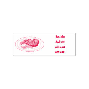 Steak Cartoon Illustration Permastempel