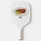 Steak Cartoon Illustration Pickleball Schläger (Rückseite)