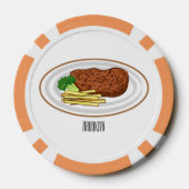 Steak Cartoon Illustration Pokerchips (Rückseite)