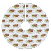 Steak Cartoon Illustration Polyester Weihnachtsbaumdecke (Vorderseite)