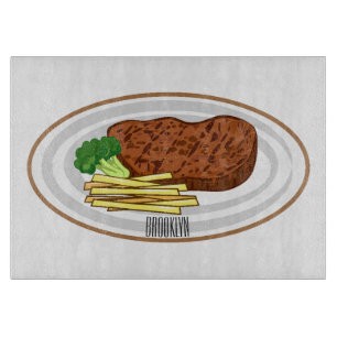 Steak Cartoon Illustration Schneidebrett