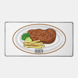 Steak Cartoon Illustration Schreibtischunterlage