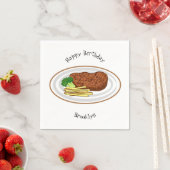 Steak Cartoon Illustration Serviette (Beispiel)