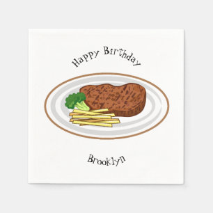 Steak Cartoon Illustration Serviette