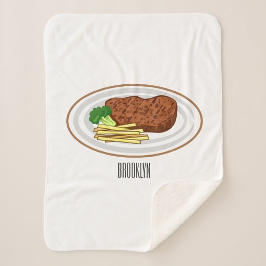 Steak Cartoon Illustration Sherpadecke (Vorderseite)