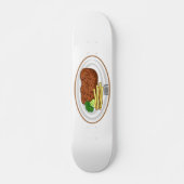 Steak Cartoon Illustration Skateboard (Vorne)