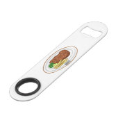 Steak Cartoon Illustration Speed Flaschenöffner (Vorderseite Schrägansicht)