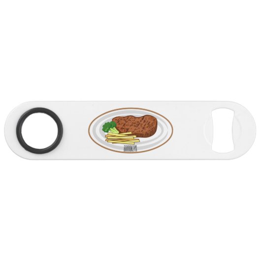 Steak Cartoon Illustration Speed Flaschenöffner (Vorderseite (Horizontal))