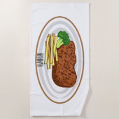 Steak Cartoon Illustration Strandtuch (Vorderseite)