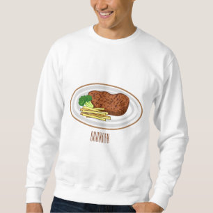 Steak Cartoon Illustration Sweatshirt